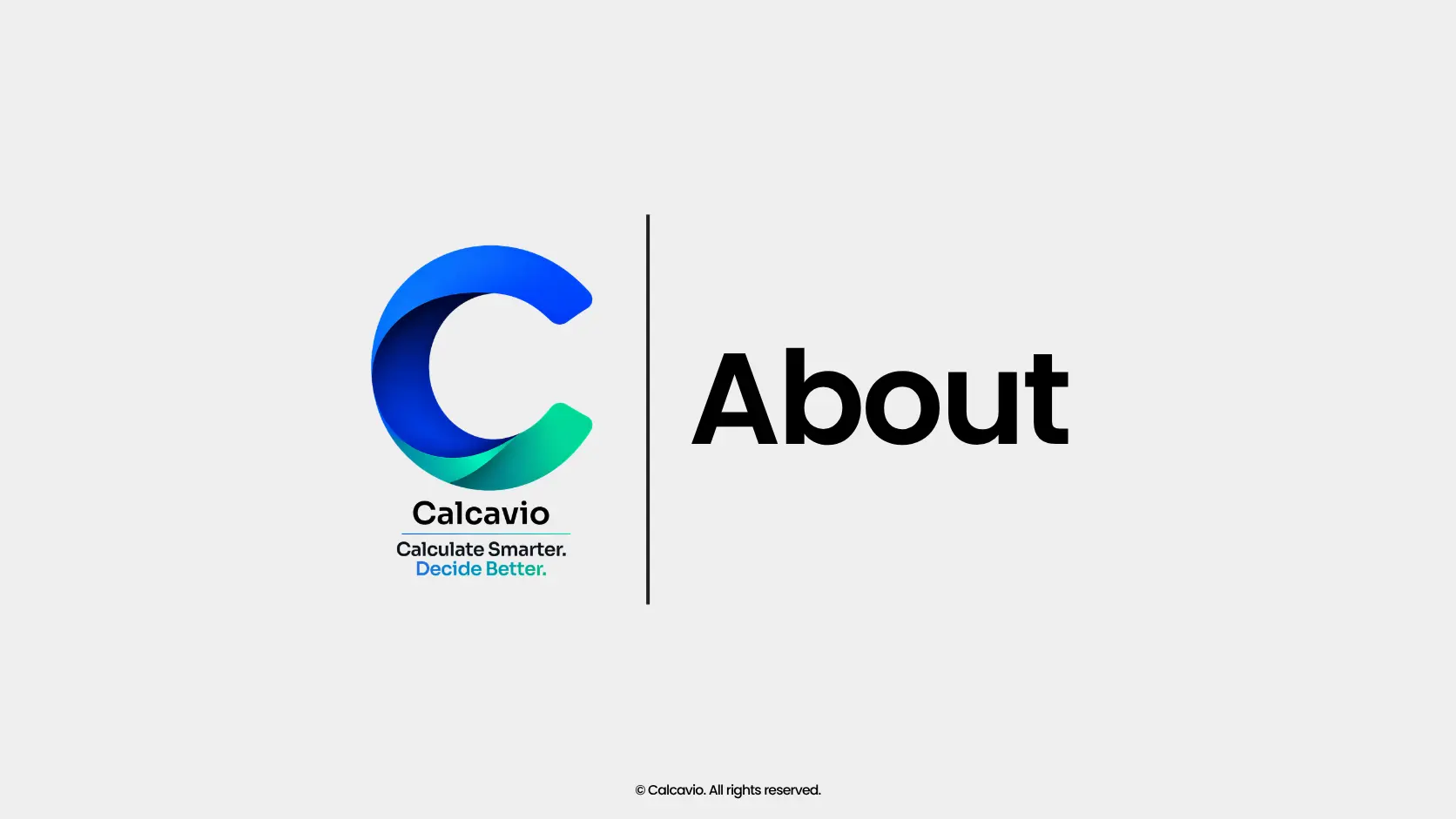 About Calcavio homepage showing free private personal finance calculators