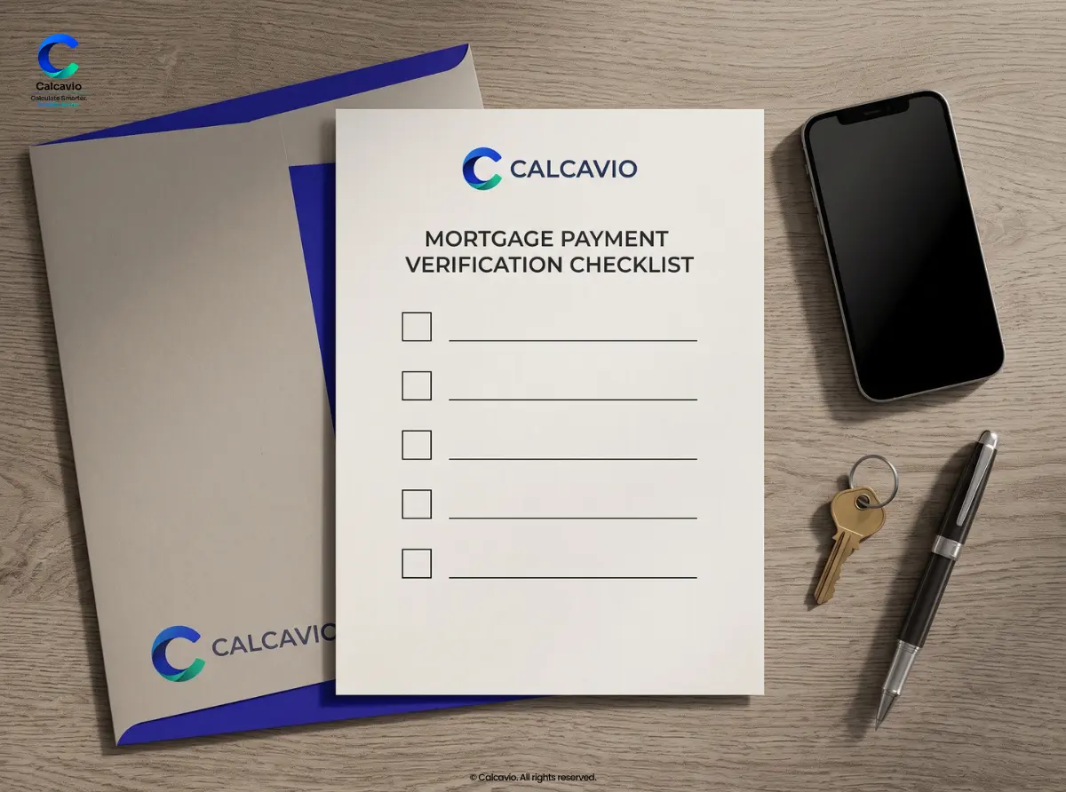 Checking Mortgage Payment Application With Your Servicer Blank mortgage payment checklist beside a phone, folder, key, and pen | biweekly vs twice-monthly mortgage payments